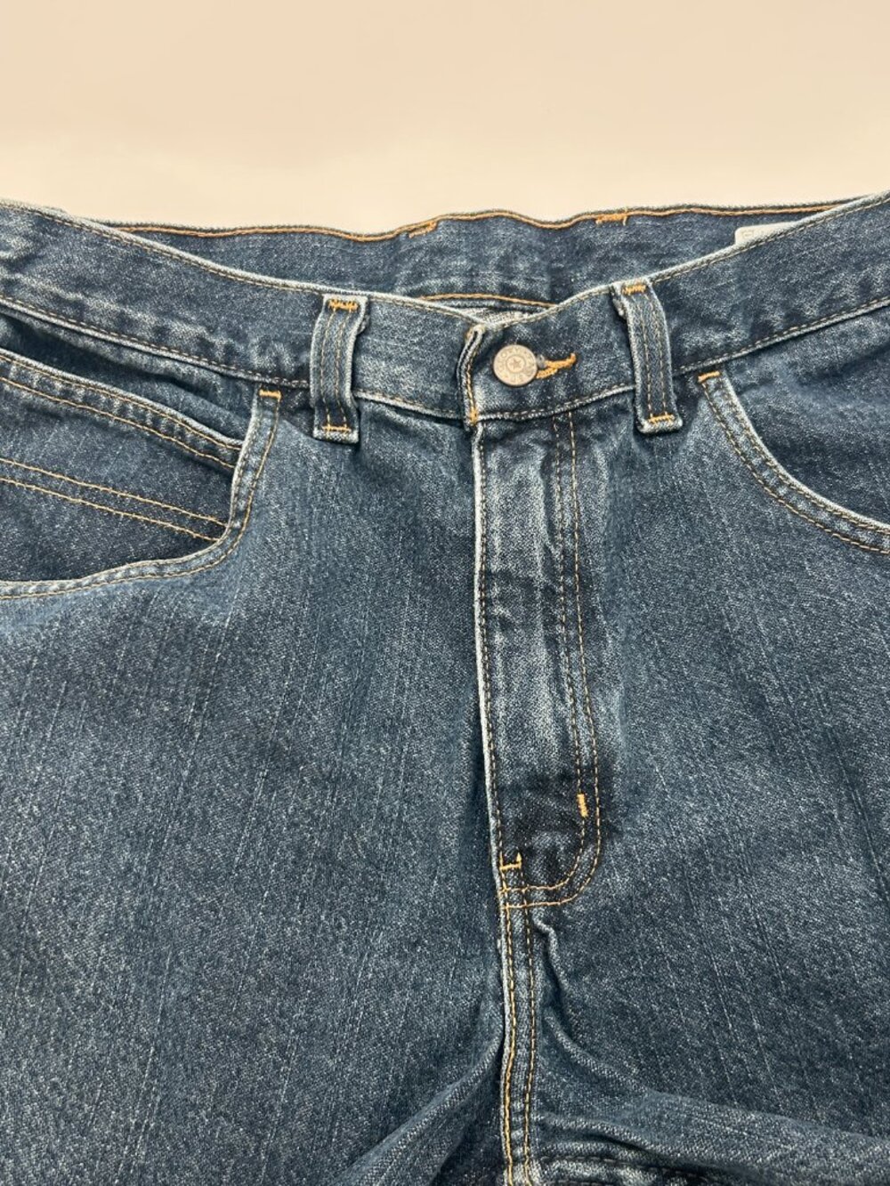 VINTAGE Baggy Jeans Mens 34x30 Blue Carpenter Wide Leg Loose Skater Faded Glory - Picture 6 of 10